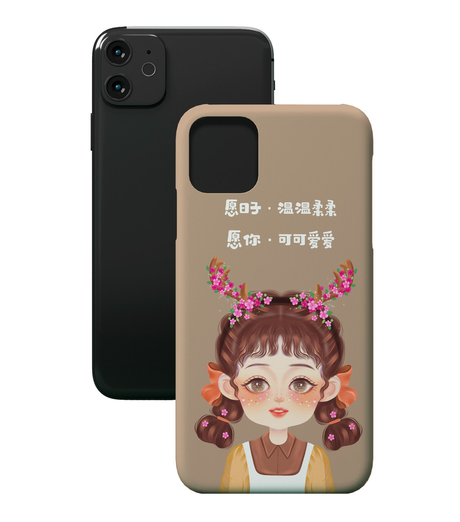 卡通女孩麋鹿梅花鹿唯美花仙子