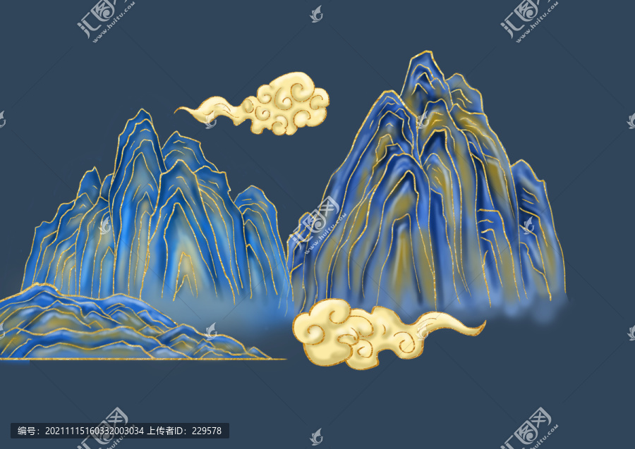 手繪山素材