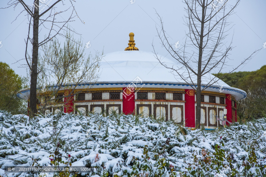 北京园博园鄂尔多斯园雪景