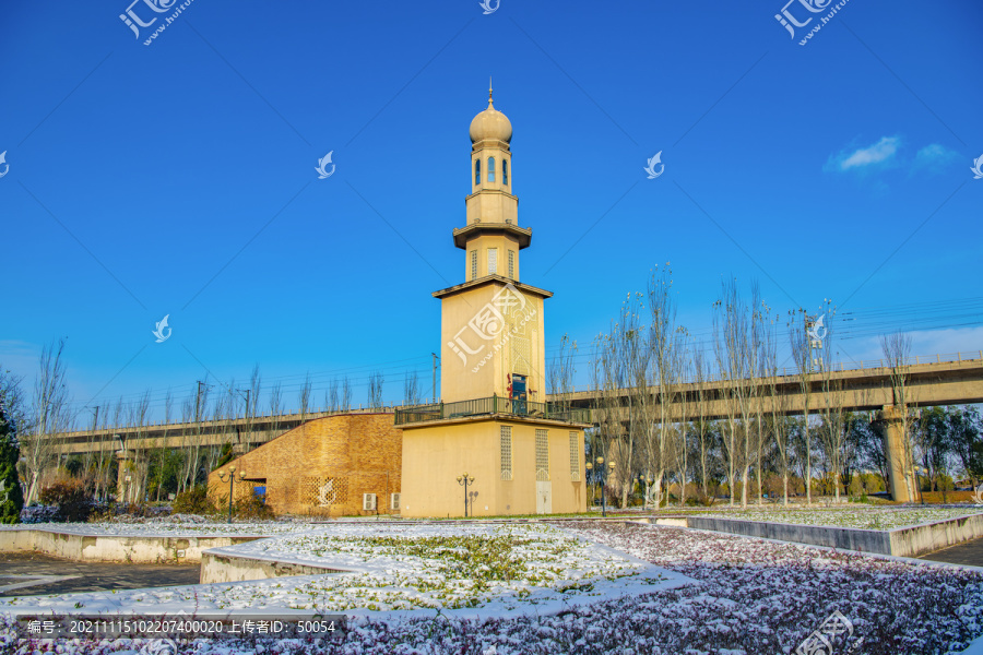 北京园博园阿拉伯风情园雪景