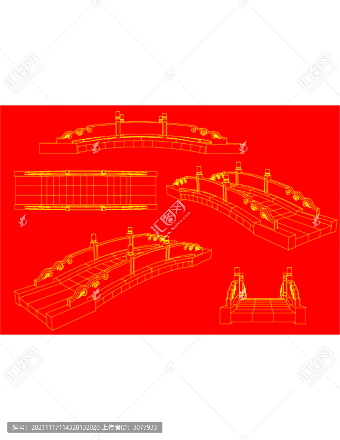 園林景觀小品石拱橋