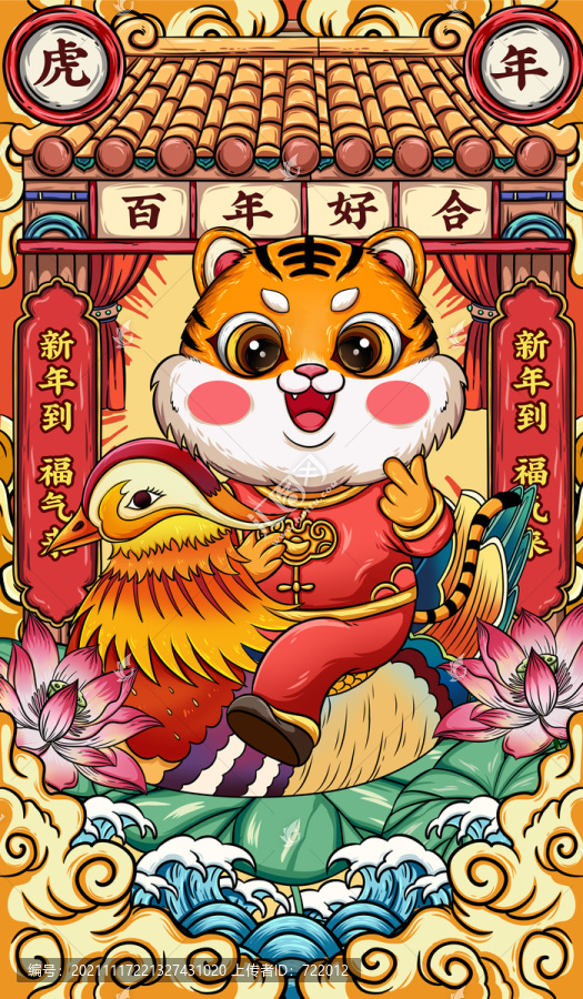 國潮虎年插畫
