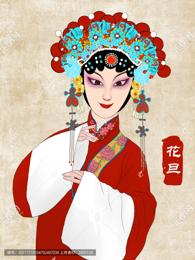 花旦京劇插畫