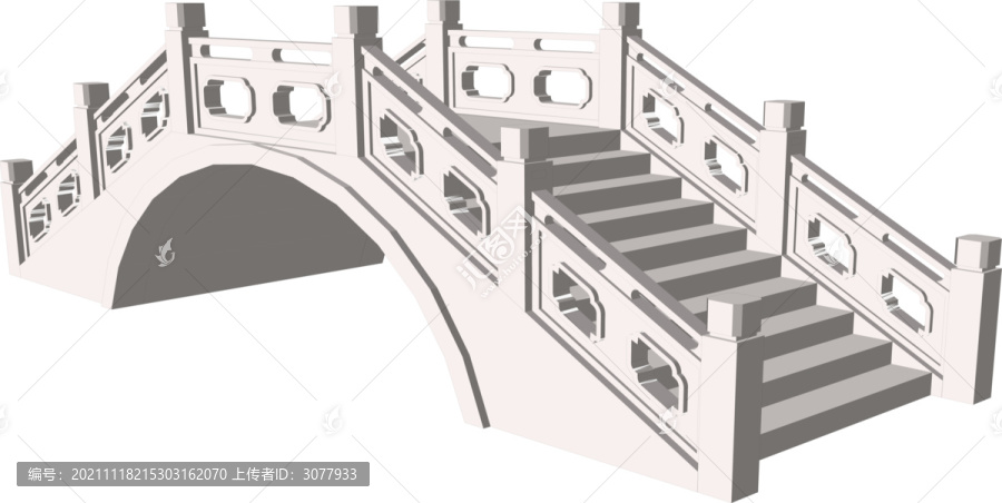 公园园林古建石拱桥