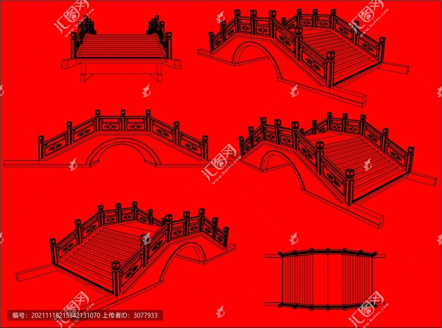 西湖石拱橋CAD圖庫(kù)