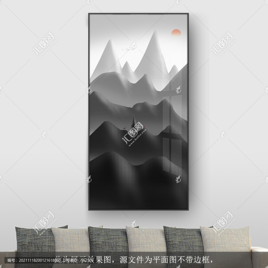 新中式抽象山水裝飾畫(huà)玄關(guān)裝飾畫(huà)