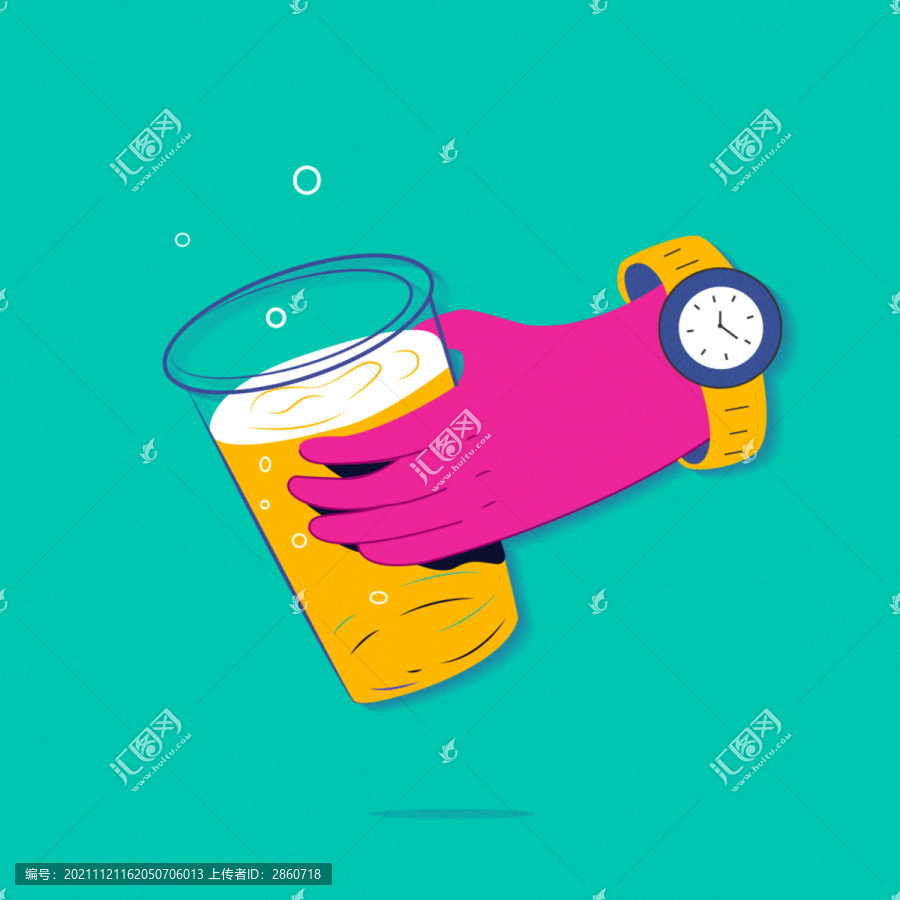 干杯啤酒插畫海報