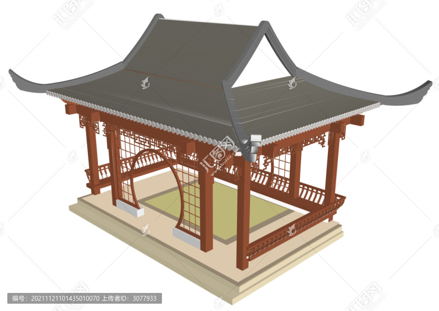 唐代中式?jīng)鐾B(niǎo)瞰圖