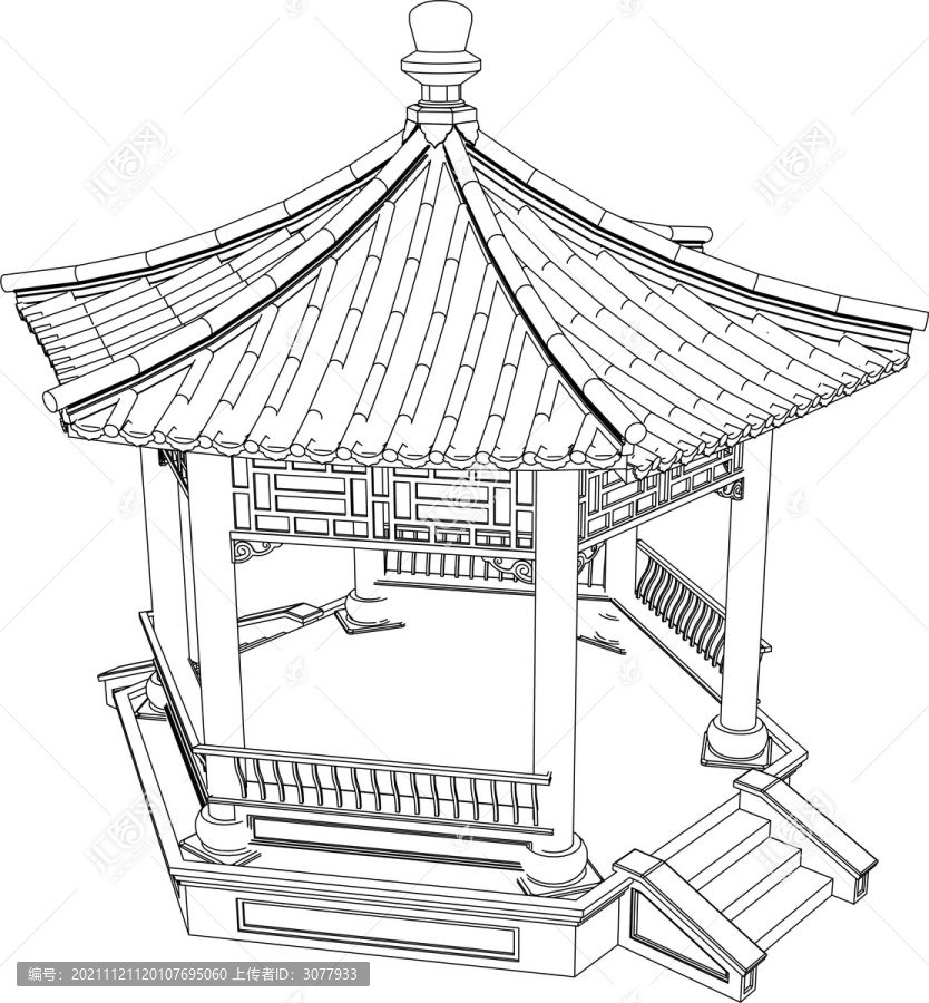 蘇州園林六角方亭