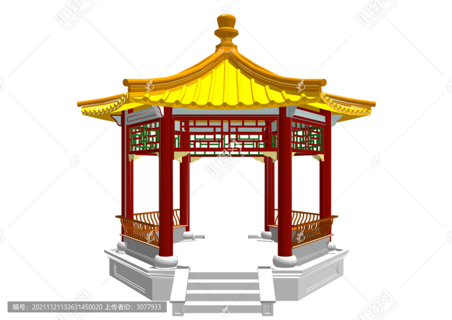公園游園亭子正立面圖