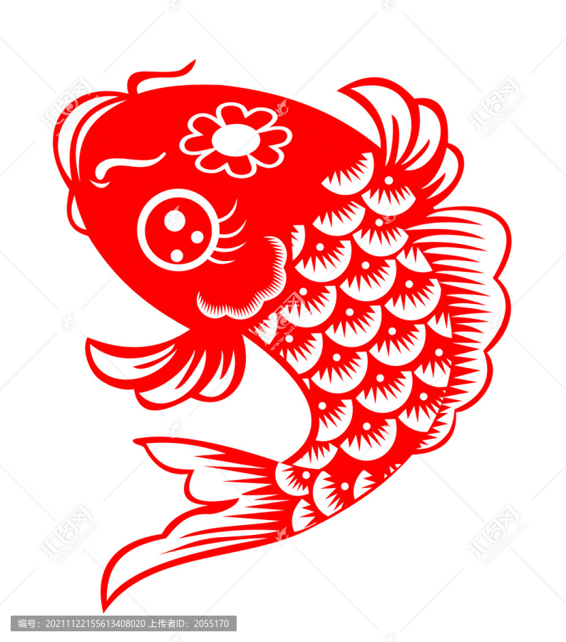 剪紙魚(yú)窗花魚(yú)矢量魚(yú)