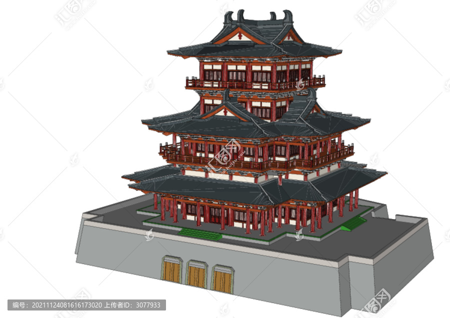 中式仿古建筑樓閣