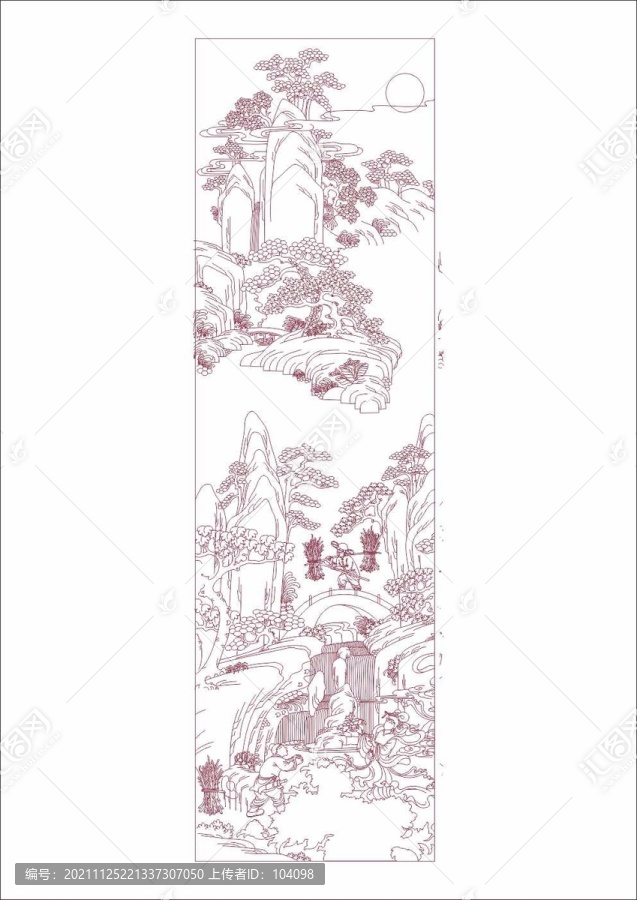 山水線條圖