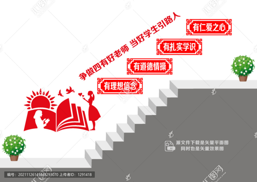 四有好教師階梯墻