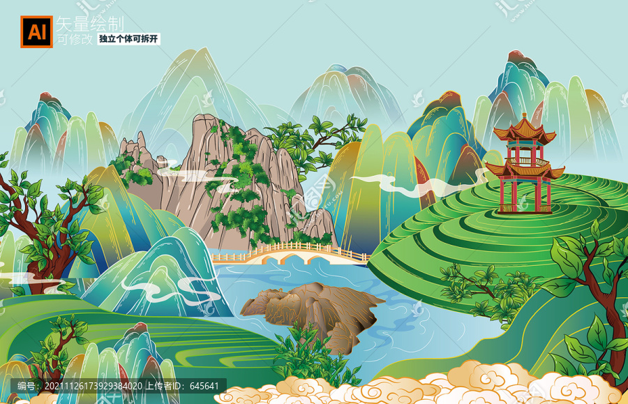 福鼎白茶插畫