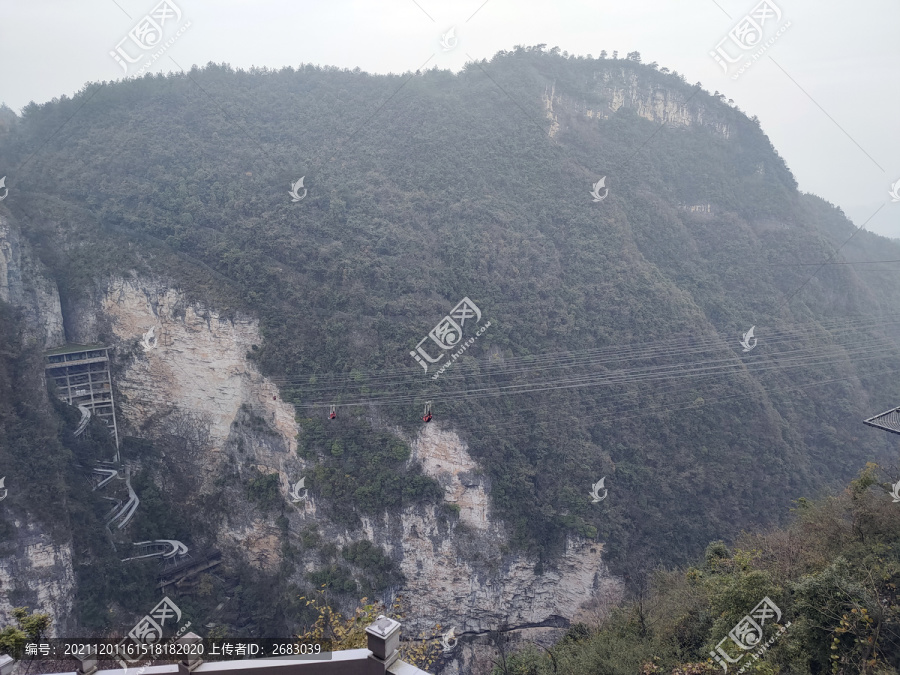 张家界大峡谷高空滑索