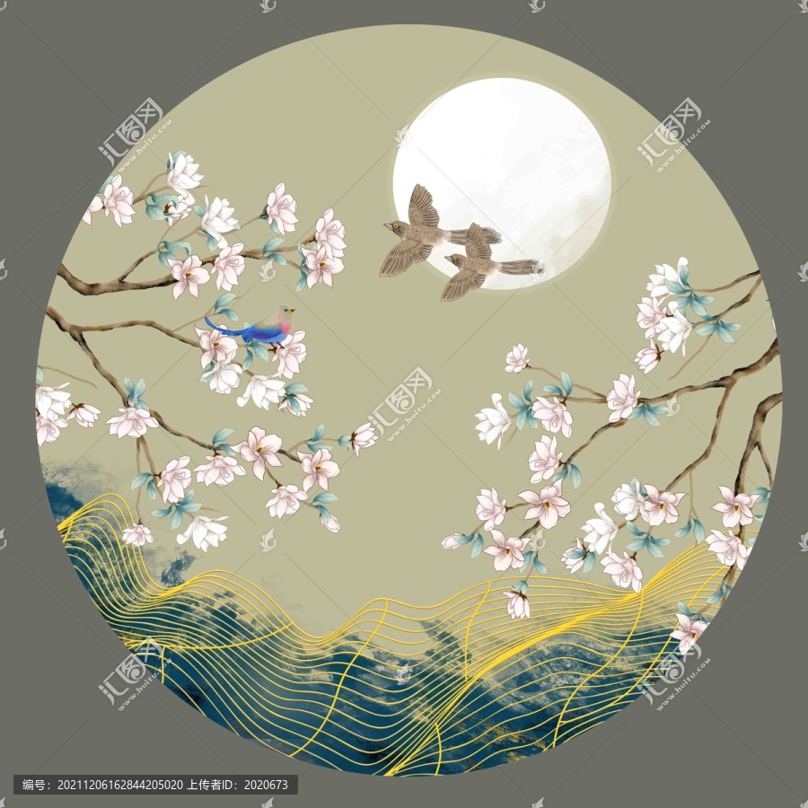 玉蘭花鳥