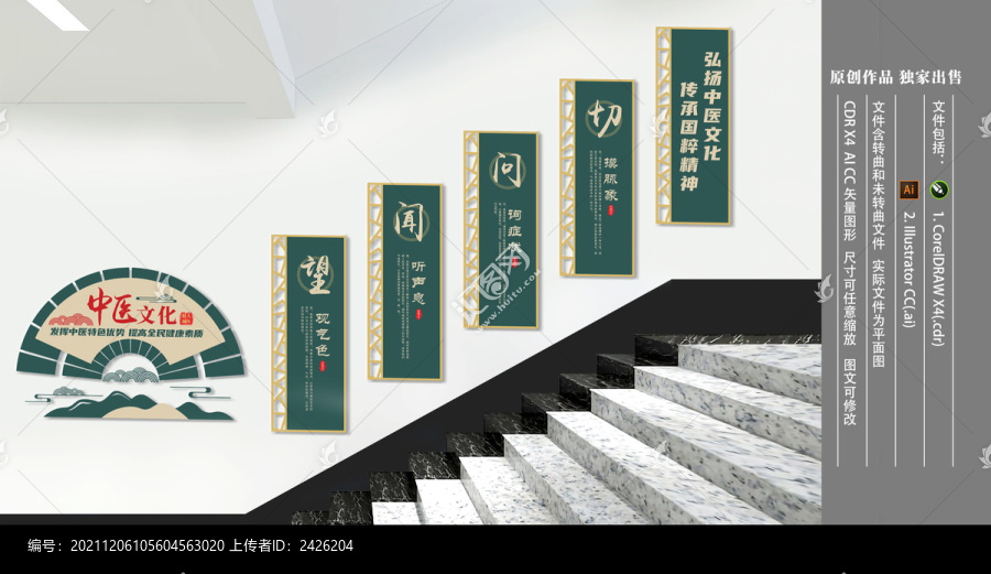 中醫(yī)樓梯文化墻