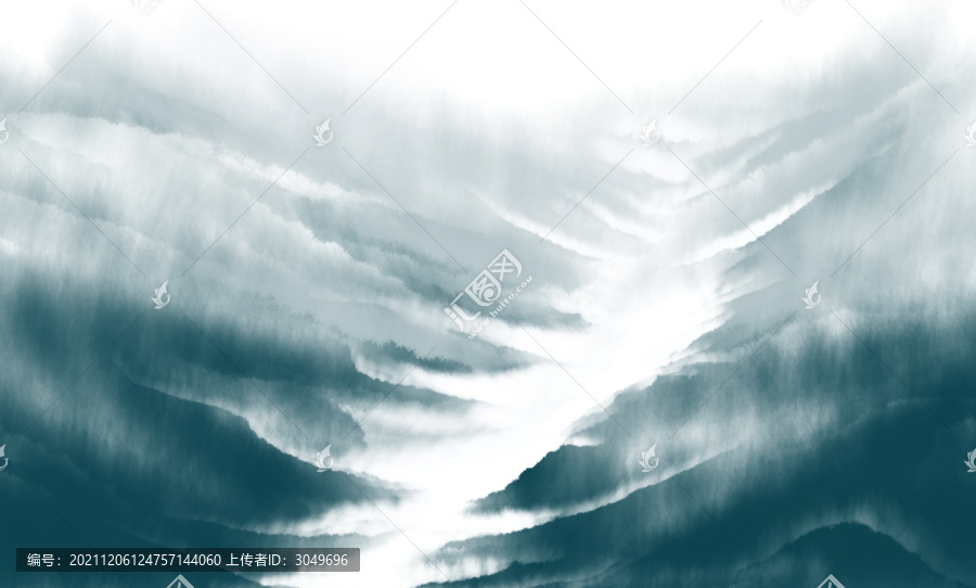 中國風意境水墨山水畫