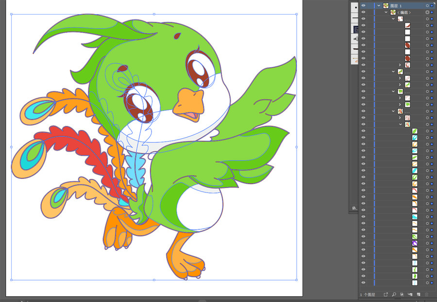 瑞獸鳳凰卡通圖案鳳寶寶卡通形象