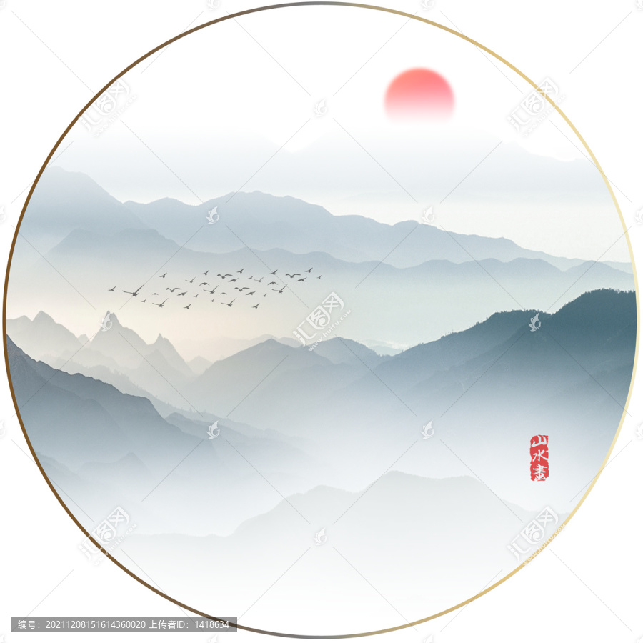 圓形山水畫