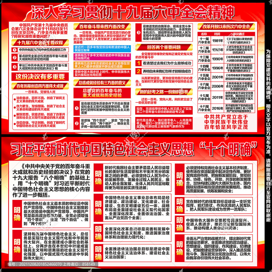 十九屆六中全會展板