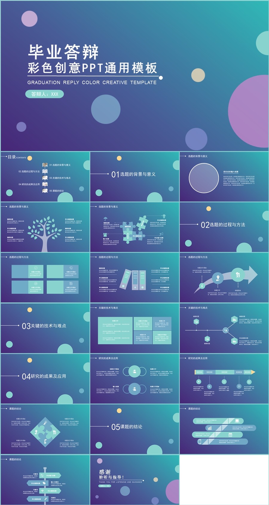 小清新畢業(yè)論文答辯通用PPT