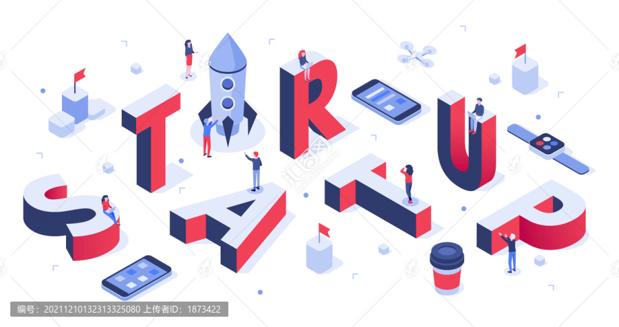 红色新创科技Startup图标