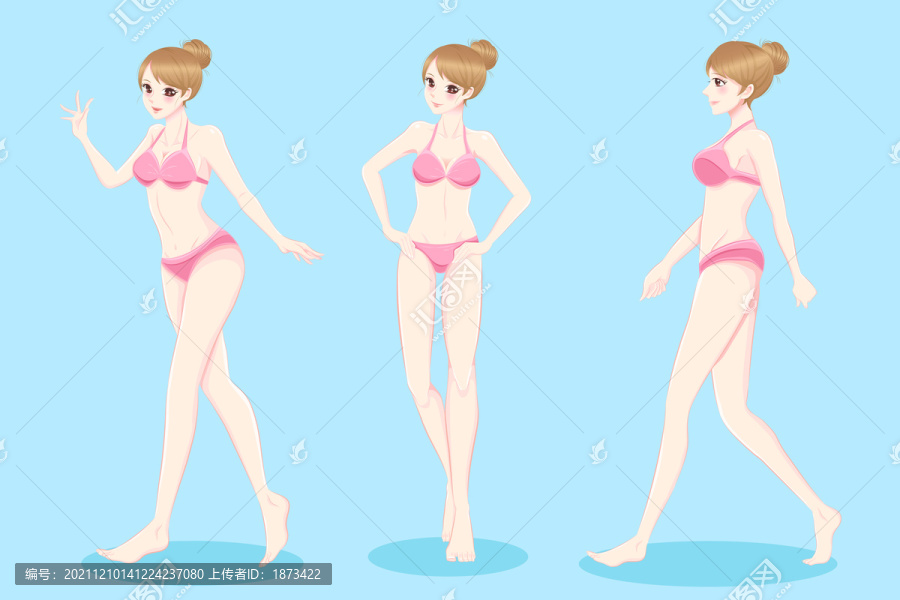 俏麗比基尼美女插圖