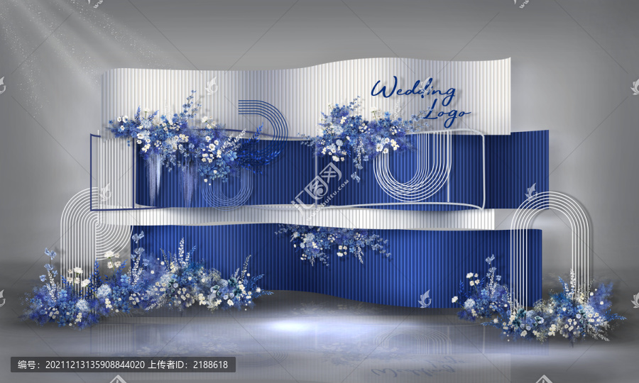 克萊因藍白求婚生日背景效果圖