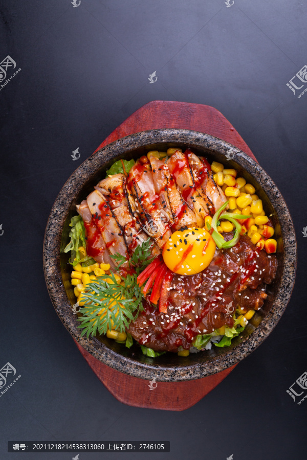蟹柳石锅饭
