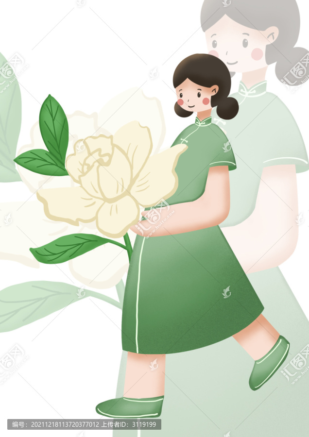 茉莉花茶茶葉小女孩唯美