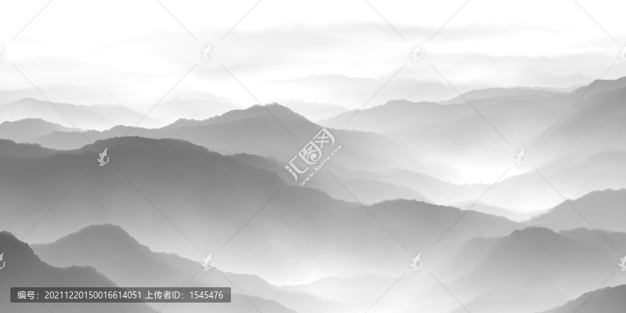 水墨山