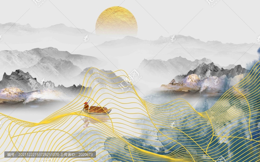 禪意水墨山水畫