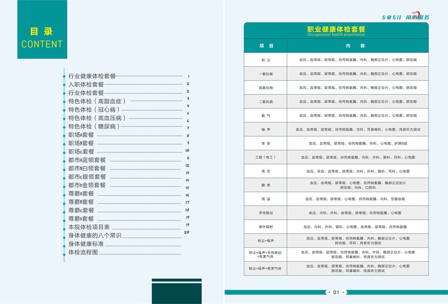 體檢中心體檢項目手冊