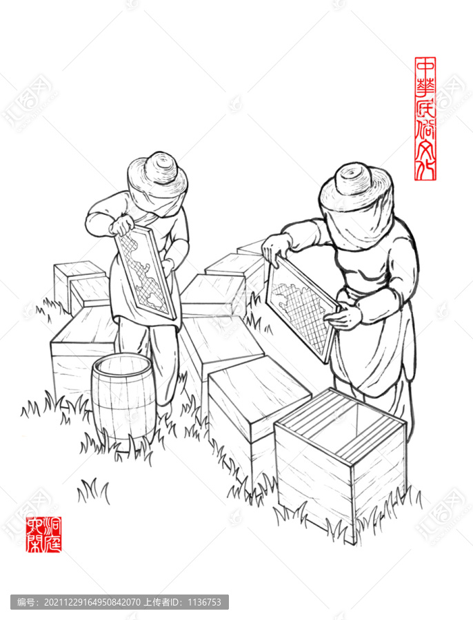 蜂蜜包裝插畫