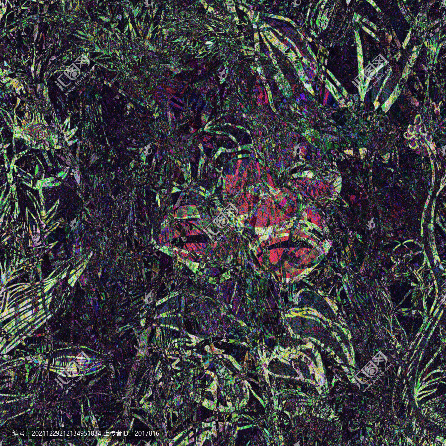 藍色幾何地毯