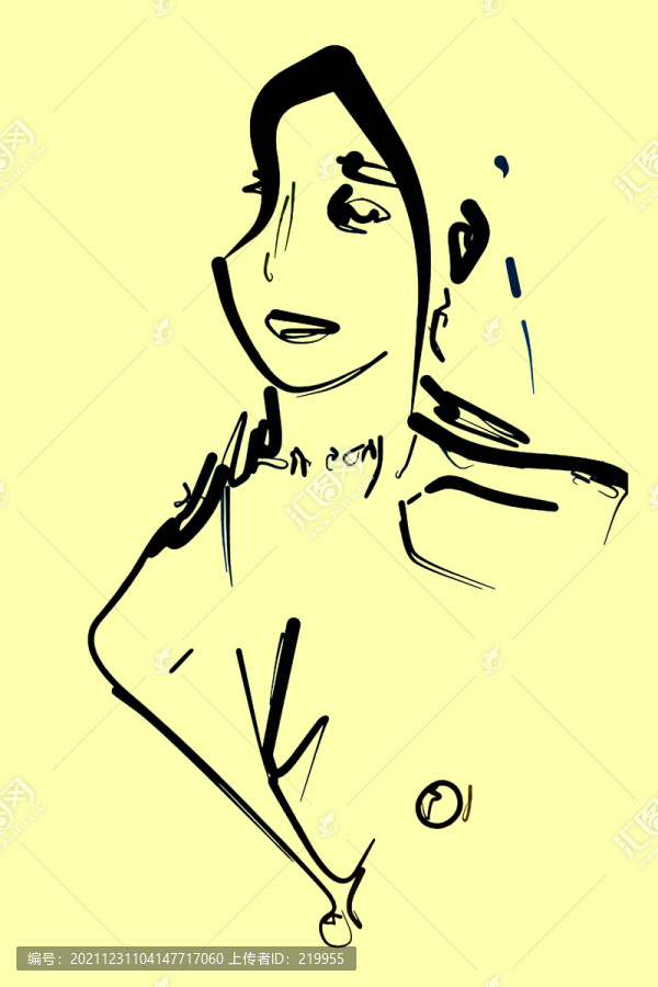 簡(jiǎn)筆女人像插圖