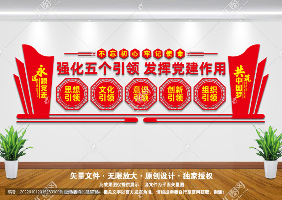五個引領(lǐng)文化墻