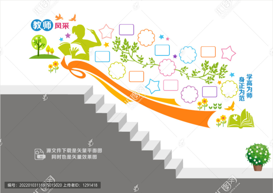 教師風(fēng)采照片階梯墻