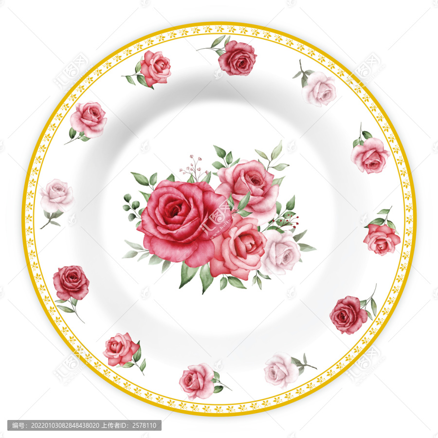 餐具花紙