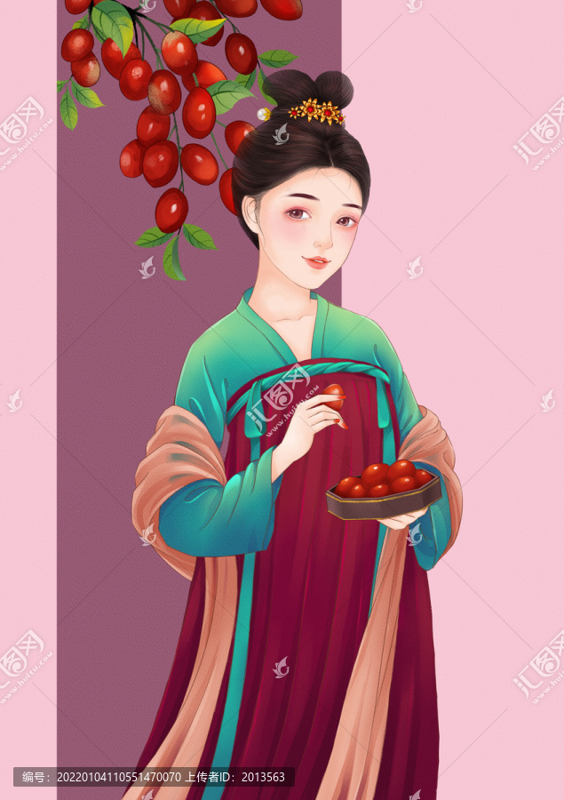 品棗仕女圖