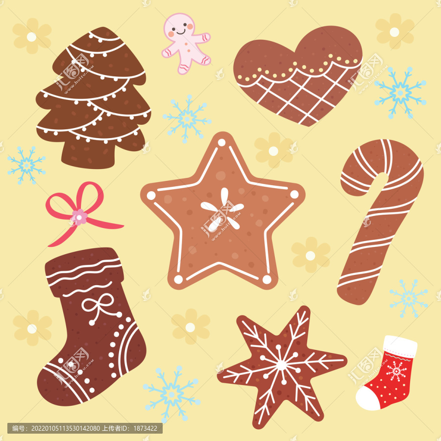 圣诞造型饼干装饰插图