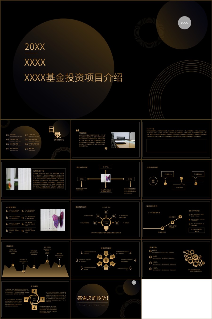 商务风基金投资项目介绍PPT