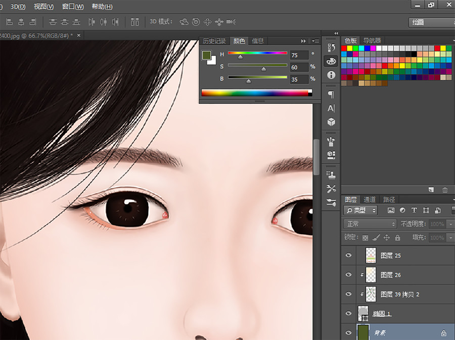 手繪人物唯美淑女插畫