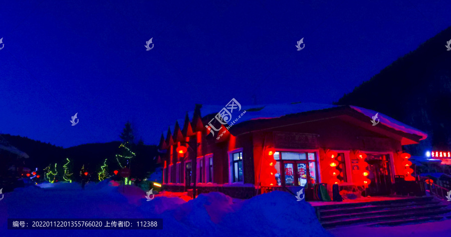 中国雪乡东北旅游雪景夜景