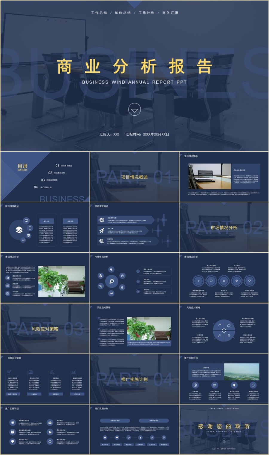 商务风商业分析报告PPT