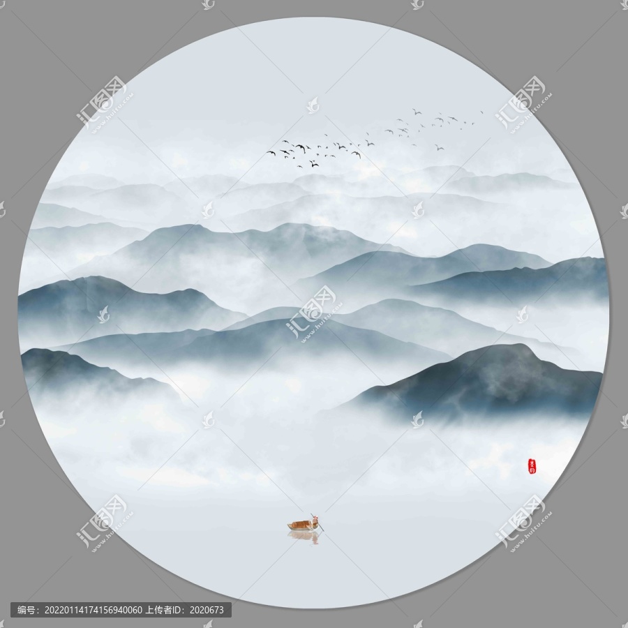 寫(xiě)意山水裝飾畫(huà)