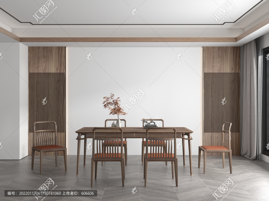 中式餐廳墻布壁畫背景場(chǎng)景圖