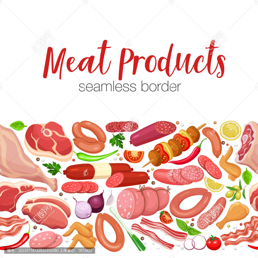 鲜艳红色肉品海报封面